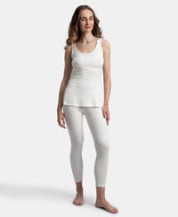 Super Combed Cotton Rich Brushed Fabric Thermal Tank Top with StayWarm Technology - Off White