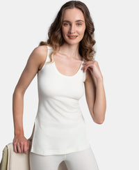 Super Combed Cotton Rich Brushed Fabric Thermal Tank Top with StayWarm Technology - Off White
