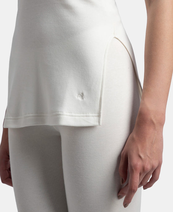 Super Combed Cotton Rich Brushed Fabric Thermal Tank Top with StayWarm Technology - Off White