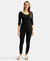 Super Combed Cotton Rich Three Quarter Sleeve Thermal Set with StayWarm Technology - Black