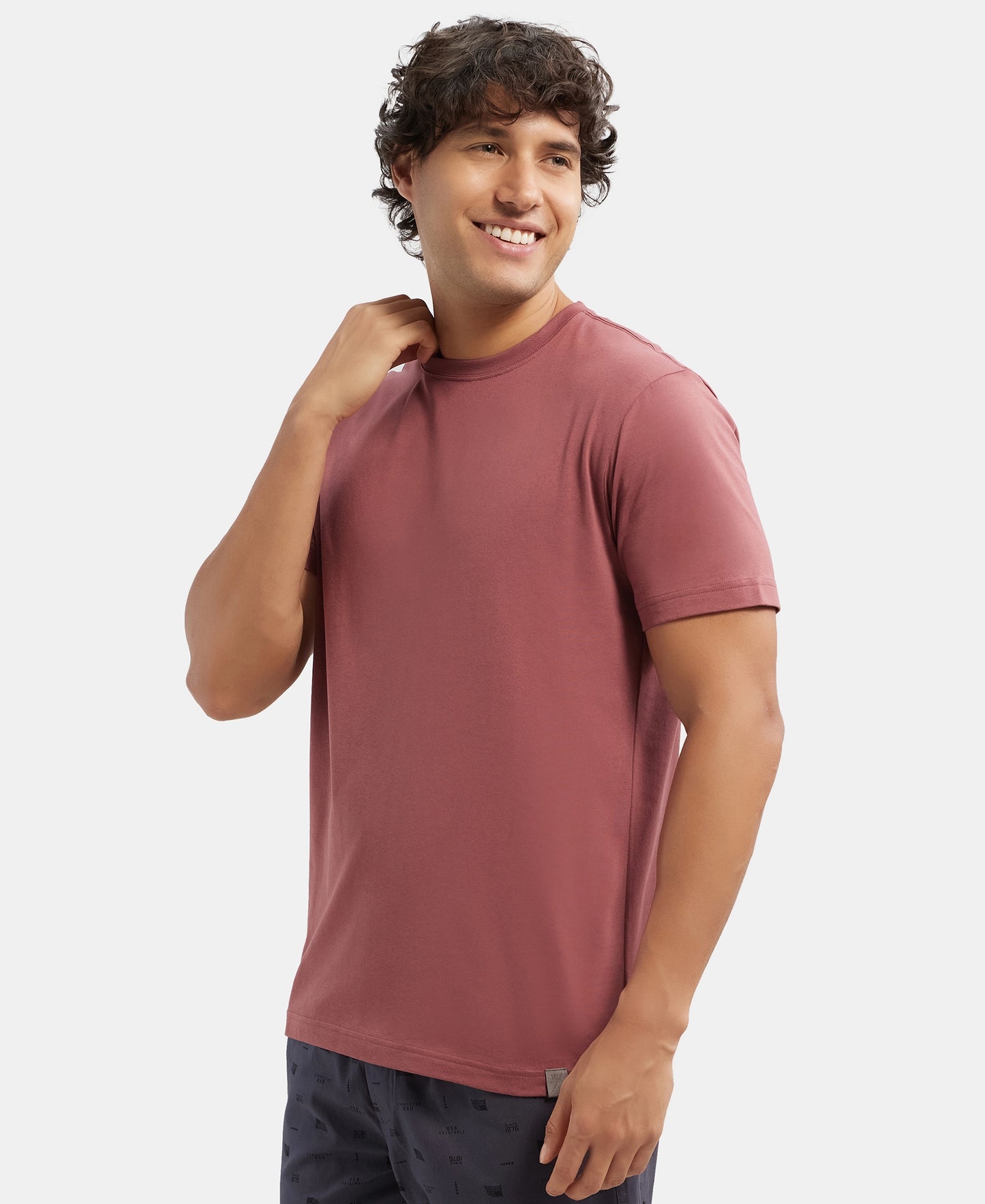 Super Combed Cotton Rich Round Neck Half Sleeve T-Shirt - Wild Ginger