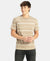 Super Combed Cotton Rich Striped Round Neck Half Sleeve T-Shirt - Desert Taupe & Ecru