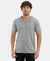 Super Combed Cotton Rich Solid V Neck Half Sleeve T-Shirt - Grey Melange-1