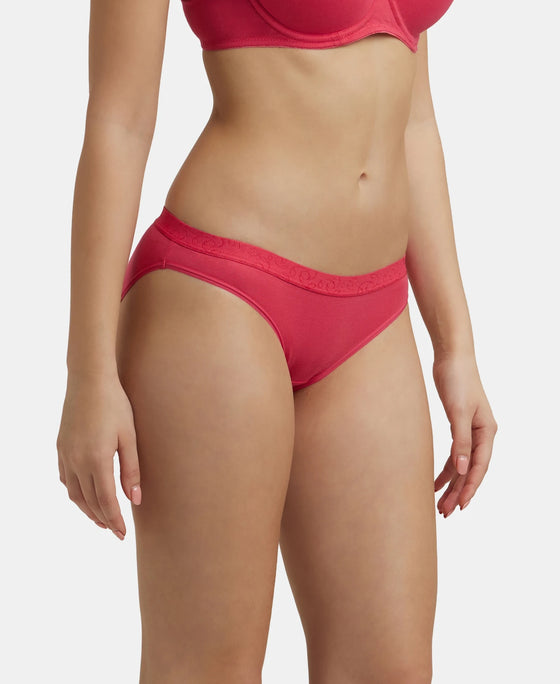Medium Coverage Super Combed Cotton Elastane Stretch Bikini With Exposed Waistband and StayFresh Treatment - Assorted (Pack of 3)