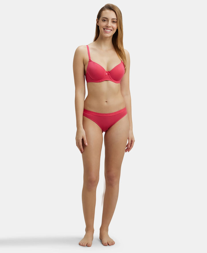 Medium Coverage Super Combed Cotton Elastane Stretch Bikini With Exposed Waistband and StayFresh Treatment - Assorted (Pack of 3)