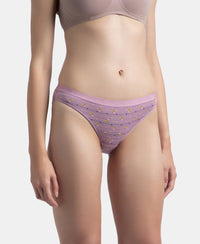 Medium Coverage Super Combed Cotton Elastane Stretch Mid Waist Bikini With Exposed Waistband and StayFresh Treatment - Valerian, Candlelight Peach & Classic Navy (Pack of 3)