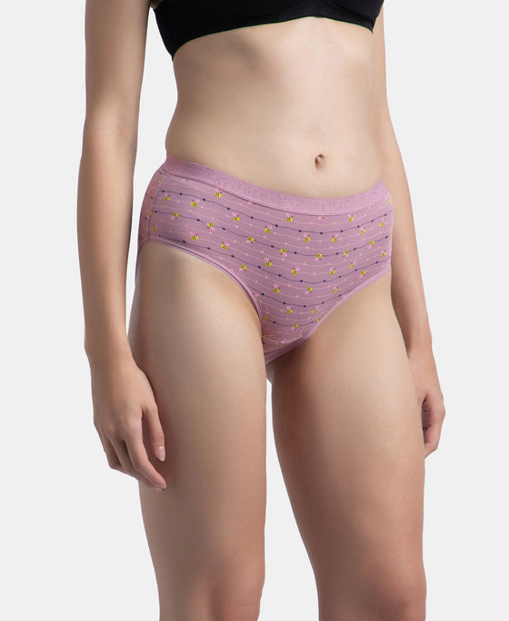 High Coverage Super Combed Cotton Elastane Stretch Mid Waist Hipster With Exposed Waistband - Valerian, Candlelight Peach & Classic Navy (Pack of 3)