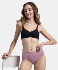High Coverage Super Combed Cotton Elastane Stretch Mid Waist Hipster With Exposed Waistband - Valerian, Candlelight Peach & Classic Navy (Pack of 3)