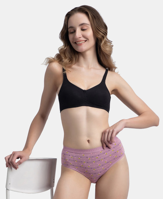 High Coverage Super Combed Cotton Elastane Stretch Mid Waist Hipster With Exposed Waistband - Valerian, Candlelight Peach & Classic Navy (Pack of 3)