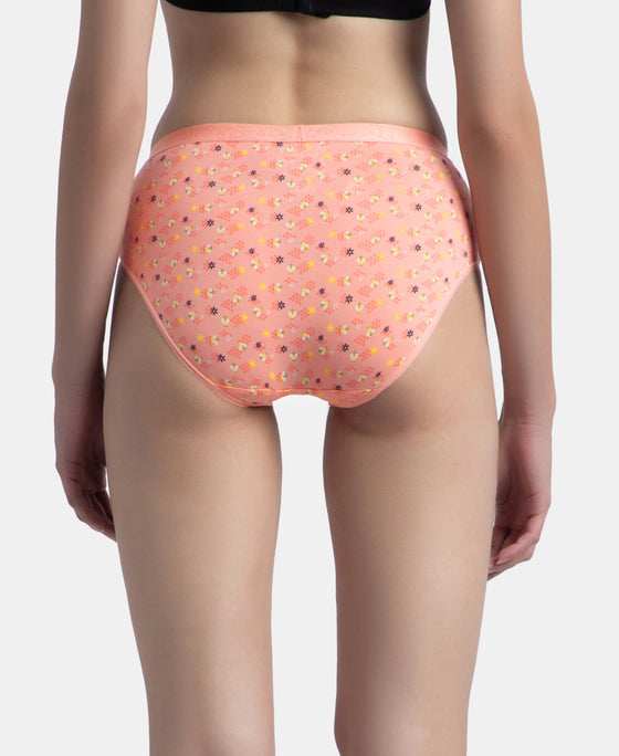 High Coverage Super Combed Cotton Elastane Stretch Mid Waist Hipster With Exposed Waistband - Valerian, Candlelight Peach & Classic Navy (Pack of 3)