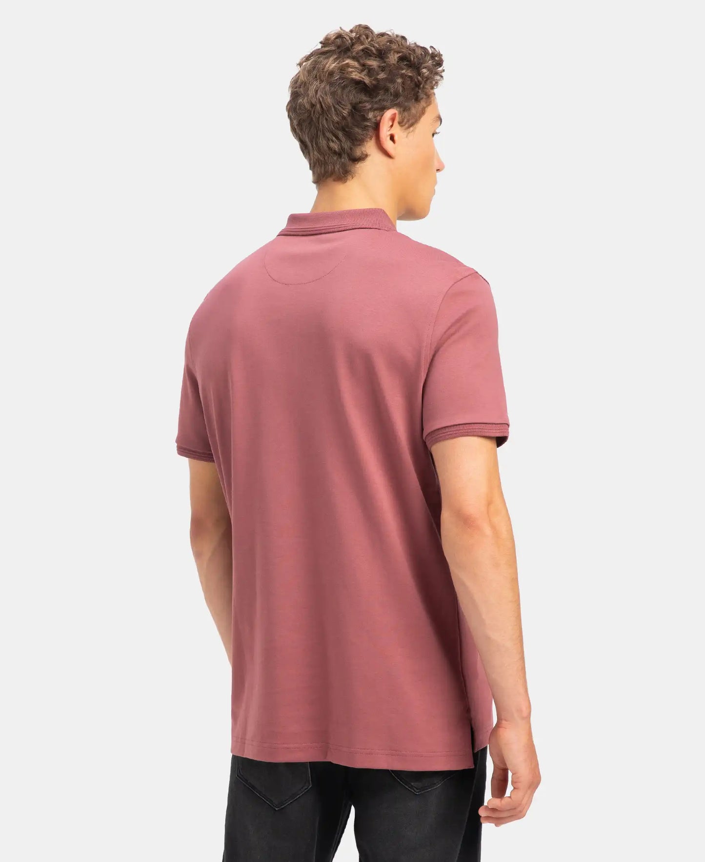 Super Combed Cotton Rich Solid Half Sleeve Polo T-Shirt - Wild Ginger
