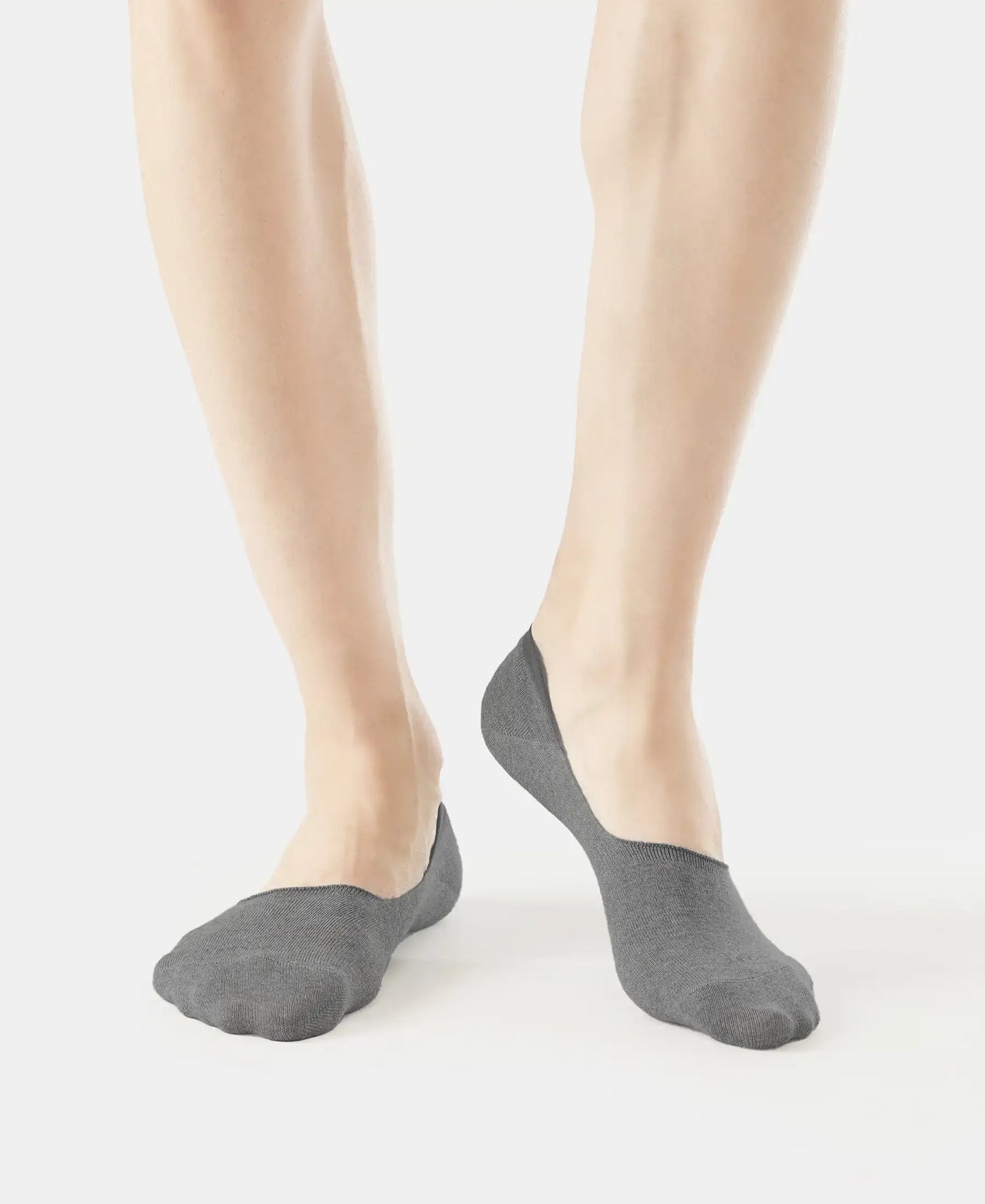 Compact Cotton Elastane Stretch No Show Socks With StayFresh Treatment - Black, Grey & Charcoal (Pack of 3)