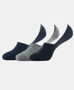 Compact Cotton Elastane Stretch No Show Socks With StayFresh Treatment - Black, Grey & Navy (Pack of 3)
