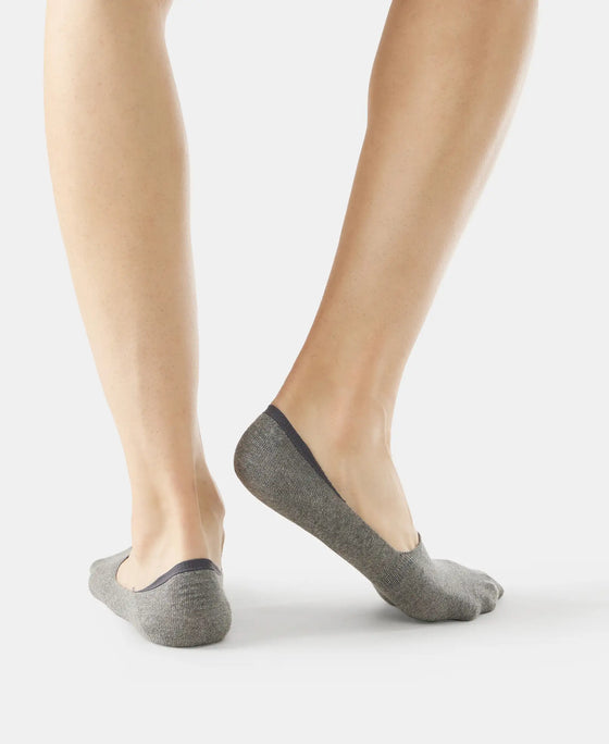 Compact Cotton Elastane Stretch No Show Socks With StayFresh Treatment - Black, Grey & Navy (Pack of 3)