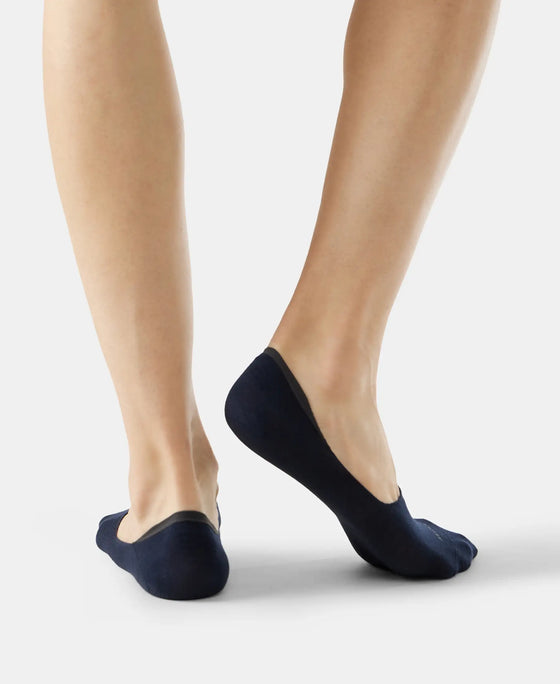 Compact Cotton Elastane Stretch No Show Socks With StayFresh Treatment - Black, Grey & Navy (Pack of 3)