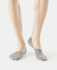 Compact Cotton Elastane Stretch No Show Socks With StayFresh Treatment - Black, Grey & Navy (Pack of 3)