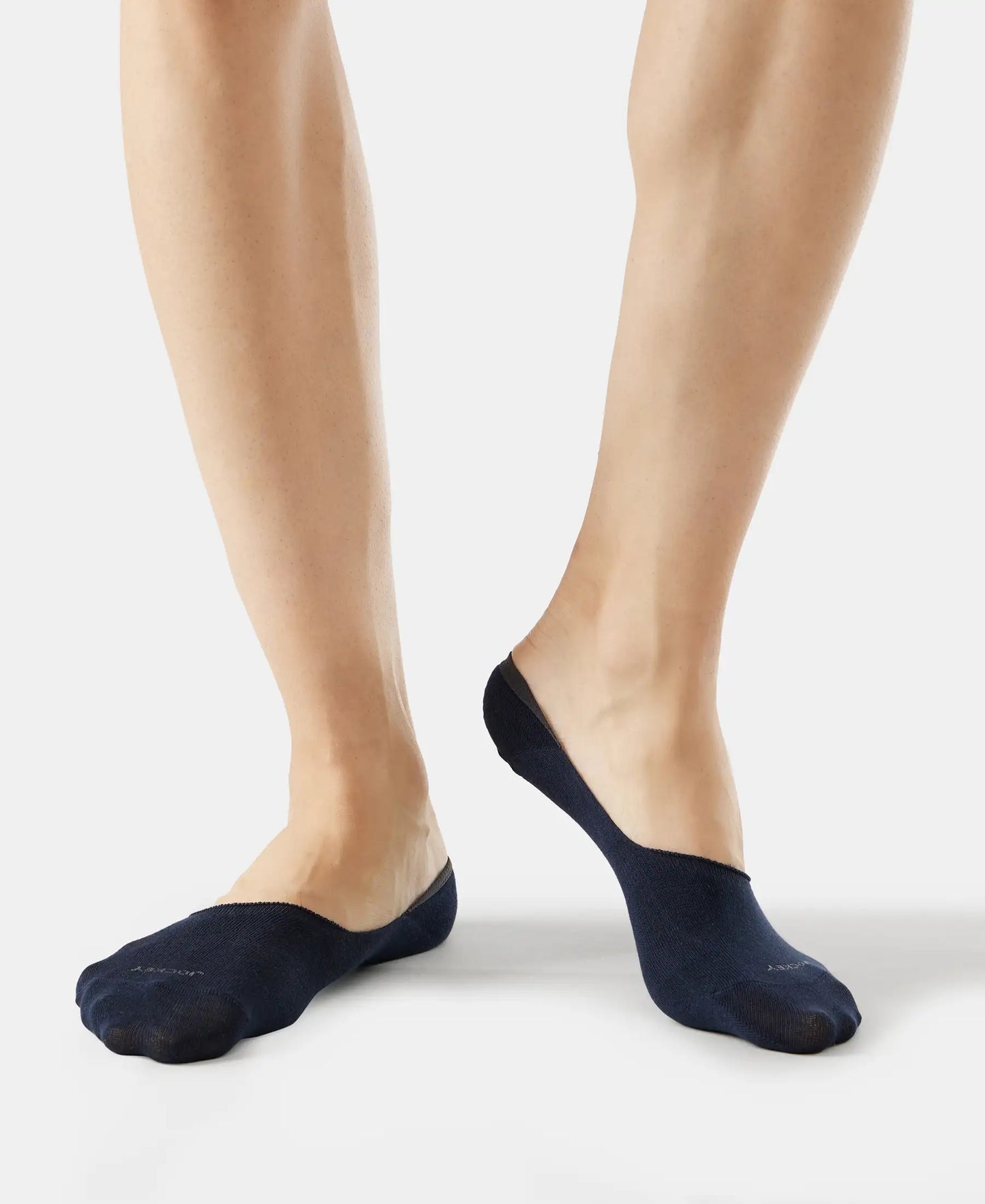 Compact Cotton Elastane Stretch No Show Socks With StayFresh Treatment - Black, Grey & Navy (Pack of 3)