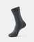 Mercerized Cotton Elastane Stretch Crew Length Socks with StayFresh Treatment - Coal Grey