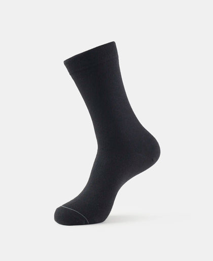 Modal Cotton Elastane Stretch Crew Length Socks with StayFresh Treatment - Black