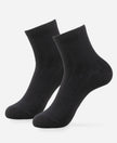 Bamboo Fiber 4 Way Stretch Ankle Length Socks With Stayfresh Treatment - Black