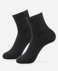 Bamboo Fiber 4 Way Stretch Ankle Length Socks With Stayfresh Treatment - Black
