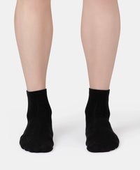 Bamboo Fiber 4 Way Stretch Ankle Length Socks With Stayfresh Treatment - Black