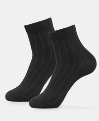 Bamboo Fiber 4 Way Stretch Ankle Length Socks With Stayfresh Treatment - Gun Metal