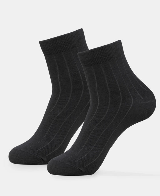 Bamboo Fiber 4 Way Stretch Ankle Length Socks With Stayfresh Treatment - Gun Metal
