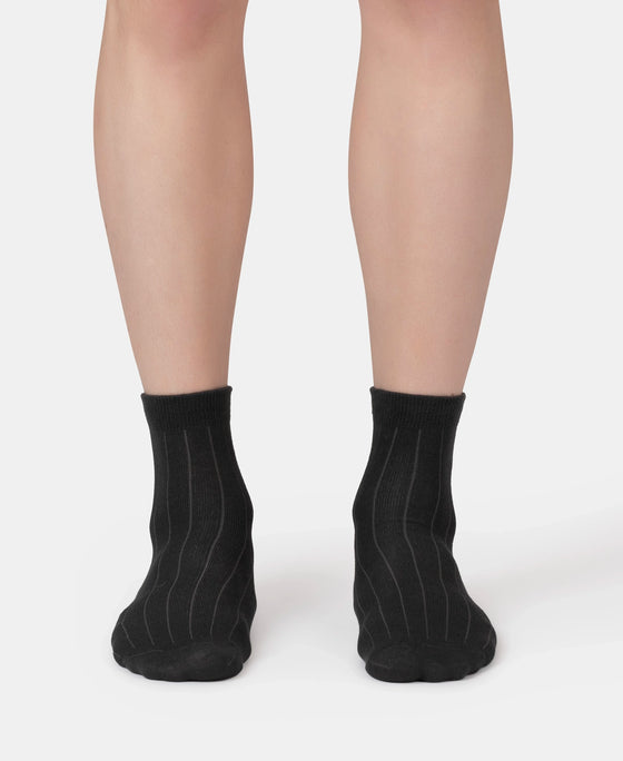 Bamboo Fiber 4 Way Stretch Ankle Length Socks With Stayfresh Treatment - Gun Metal