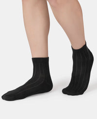 Bamboo Fiber 4 Way Stretch Ankle Length Socks With Stayfresh Treatment - Gun Metal