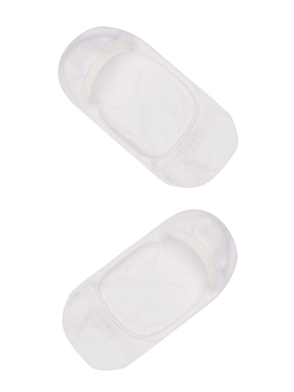 Compact Cotton Stretch No Show Socks With Stay Fresh Treatment - White