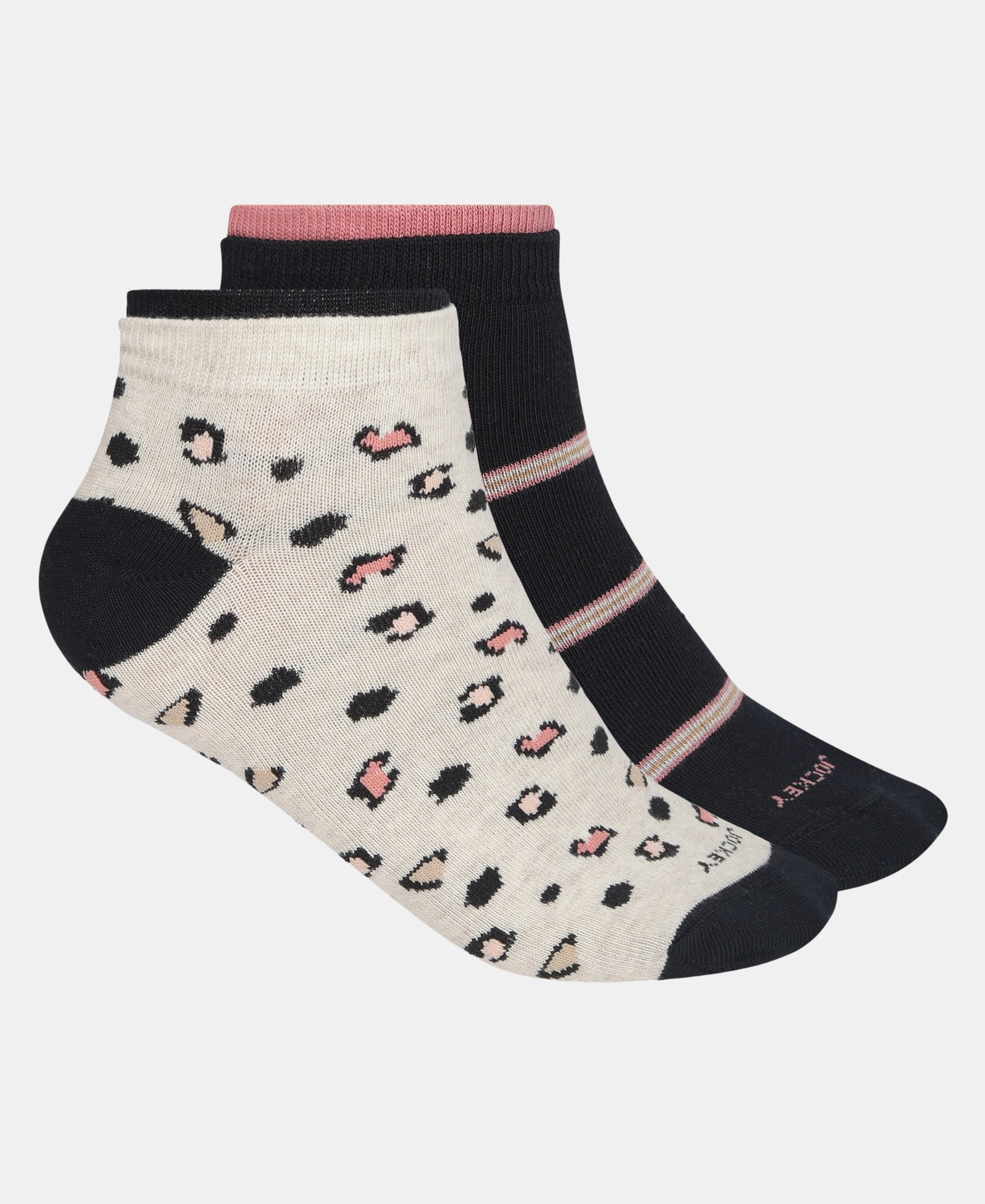 Buy Compact Cotton Stretch Low Show Socks with StayFresh Treatment - Cream Melange & Black (Pack of 2) 7480 | Jockey India