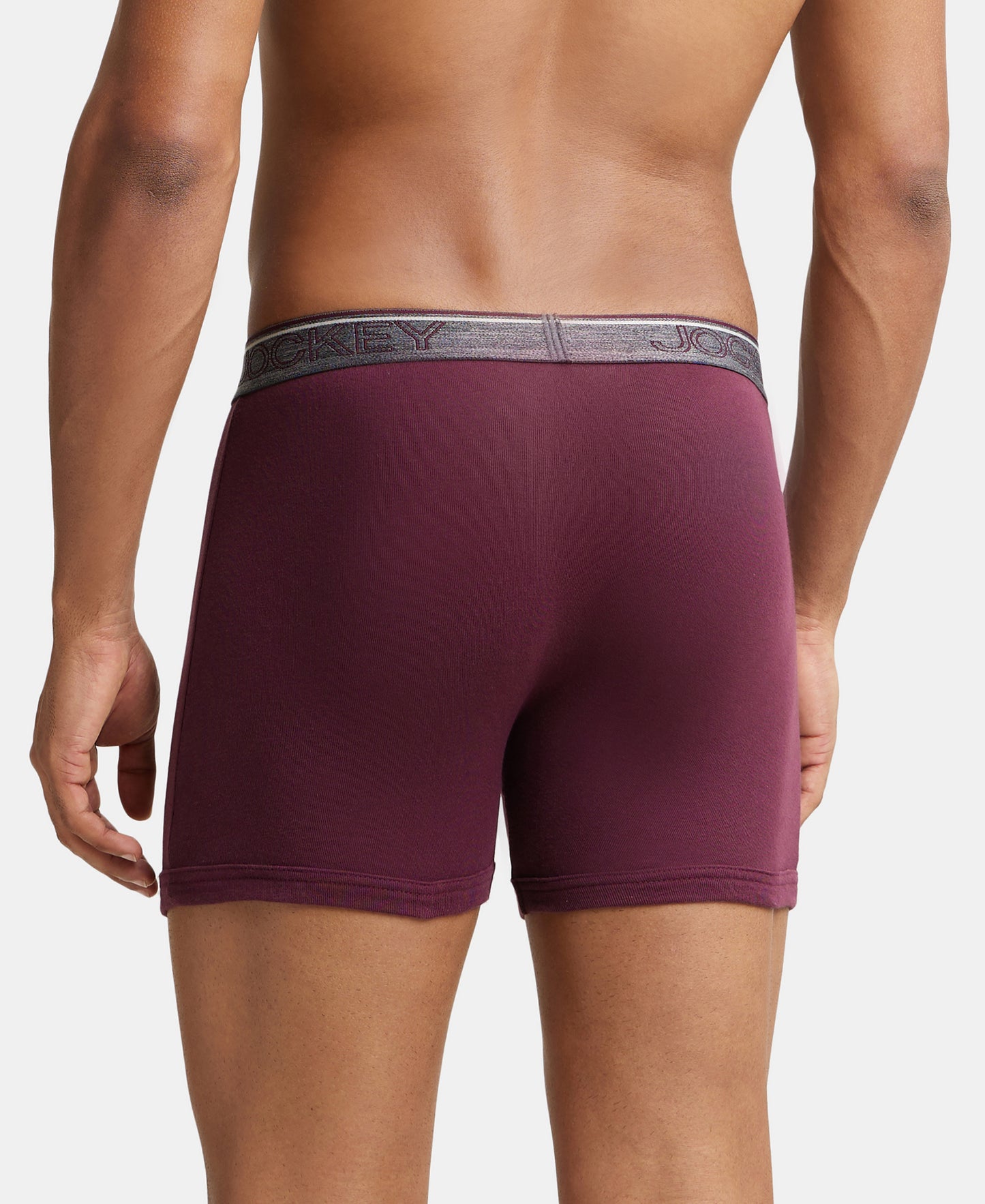 Super Combed Cotton Rib Solid Boxer Brief with Ultrasoft and Durable Waistband - Wine Tasting (Pack of 2)