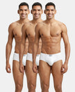 Super Combed Cotton Solid Brief with Ultrasoft Concealed Waistband - White (Pack of 3)