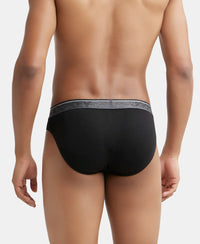 Super Combed Cotton Rib Solid Brief with Ultrasoft Waistband - Black (Pack of 2)