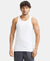 Super Combed Cotton Round Neck Sleeveless Vest - White-1