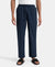 Super Combed Cotton Woven Fabric Regular Fit Checkered Pyjama with Side Pockets - Navy & Grey