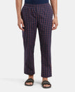 Super Combed Cotton Woven Fabric Regular Fit Checkered Pyjama with Side Pockets - Navy-1