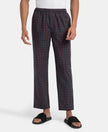 Super Combed Cotton Woven Fabric Regular Fit Checkered Pyjama with Side Pockets - Navy & Maroon