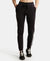 Super Combed Cotton Elastane Stretch Slim Fit Joggers with Side Pockets - Black