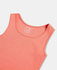 Super Combed Cotton Rib Fabric Slim Fit Solid Tank Top - Blush Pink