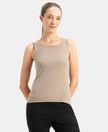 Super Combed Cotton Rib Fabric Slim Fit Solid Tank Top - Desert Taupe