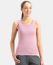 Super Combed Cotton Rib Fabric Slim Fit Solid Tank Top - Lilas
