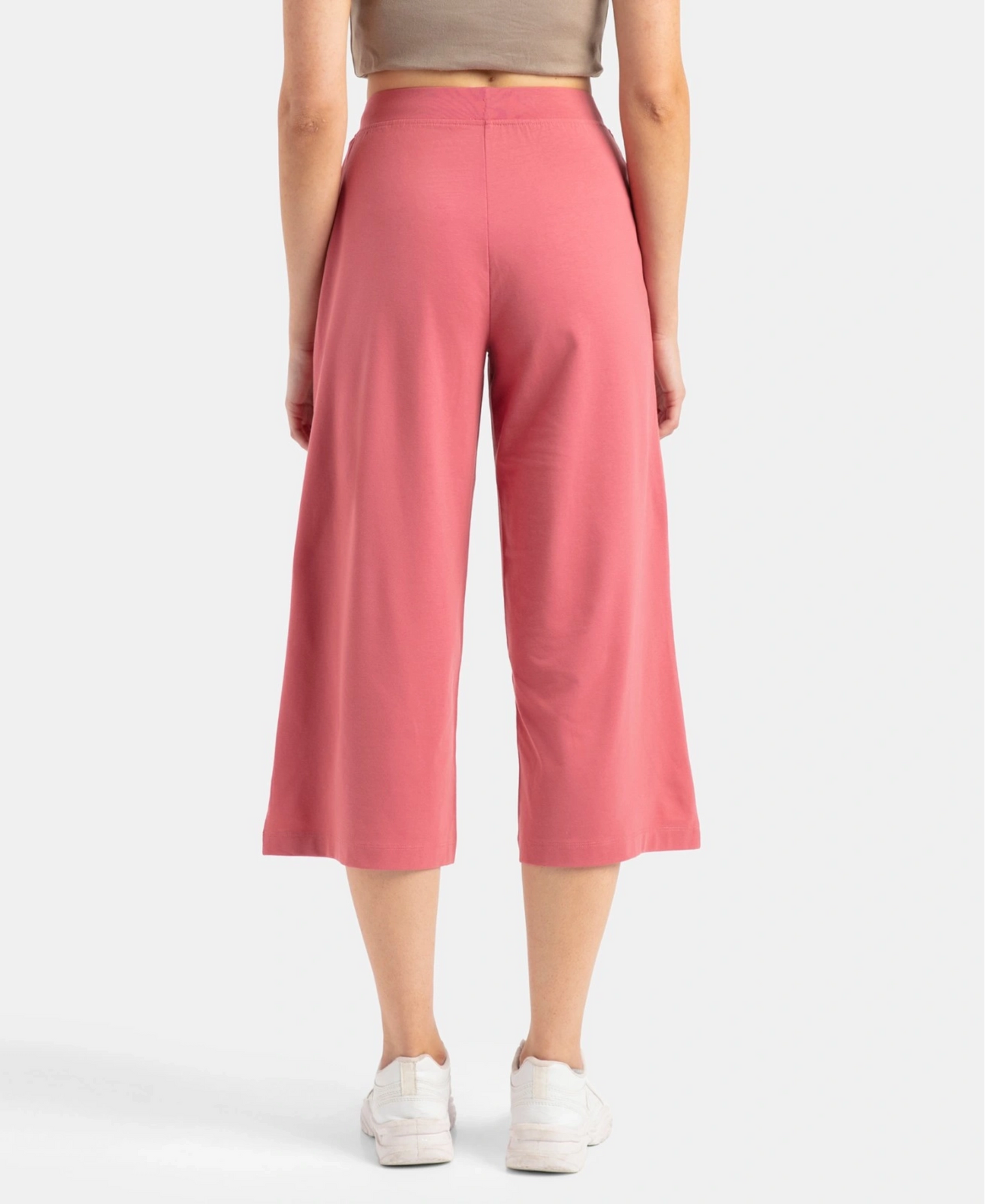 Super Combed Cotton Rich Elastane Stretch Relaxed Fit Culottes - Baroque Rose