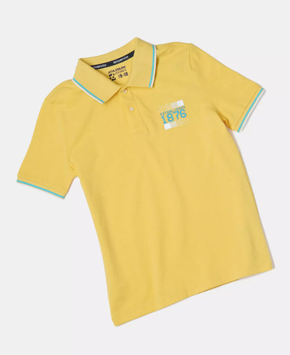 Boy's Super Combed Cotton Rich Graphic Printed Half Sleeve Polo T-Shirt - Beach Ball
