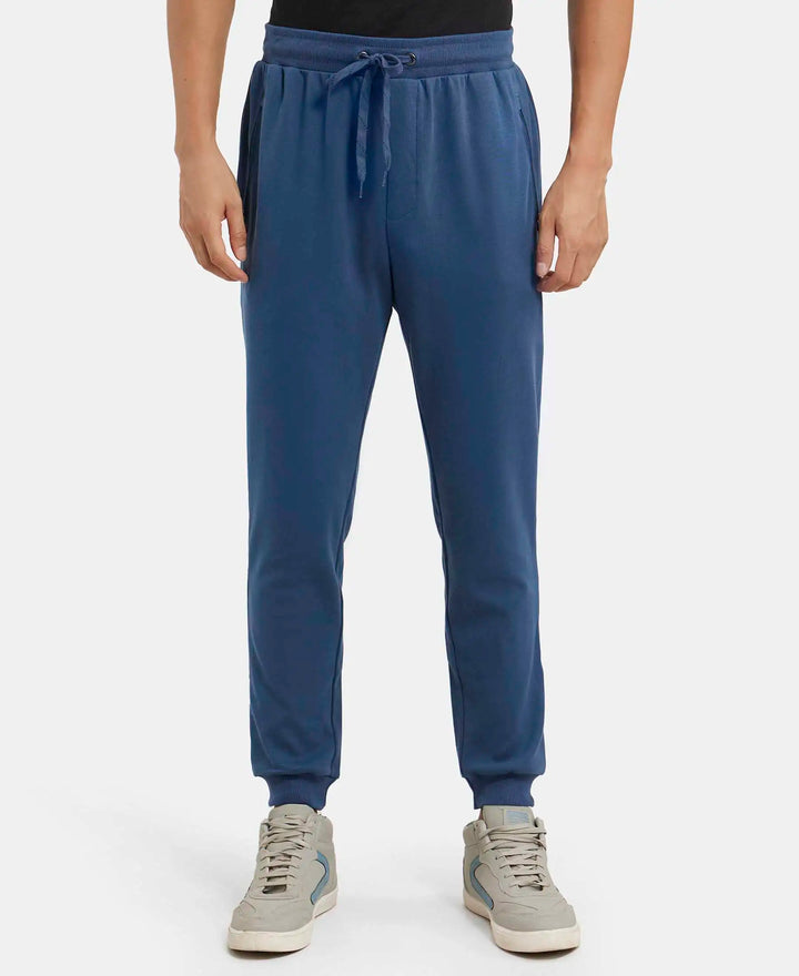 Super Combed Cotton Rich Slim Fit Jogger with Zipper Pockets - Insignia Blue-1