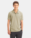 Microfiber Fabric Solid Half Sleeve Polo T-Shirt with StayDry & StayFresh Technology - Mustard Green