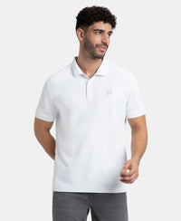 Pack of 2 Microfiber Fabric Solid Half Sleeve Polo T-Shirt with StayDry & StayFresh Technology - Black & White