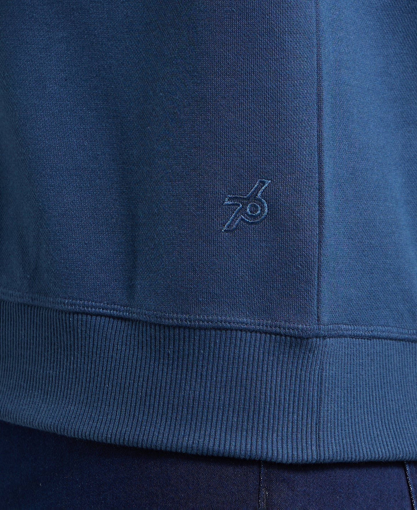 Super Combed Cotton Rich Pique Sweatshirt with Ribbed Cuffs - Insignia Blue