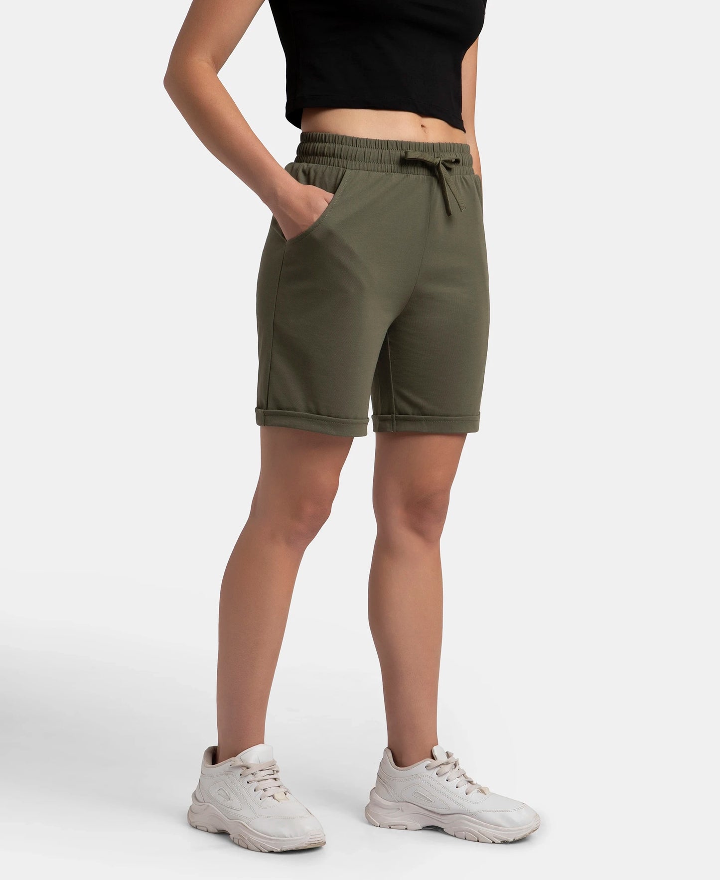 Super Combed Cotton Rich Regular Fit Shorts with Side Pockets - Beetle